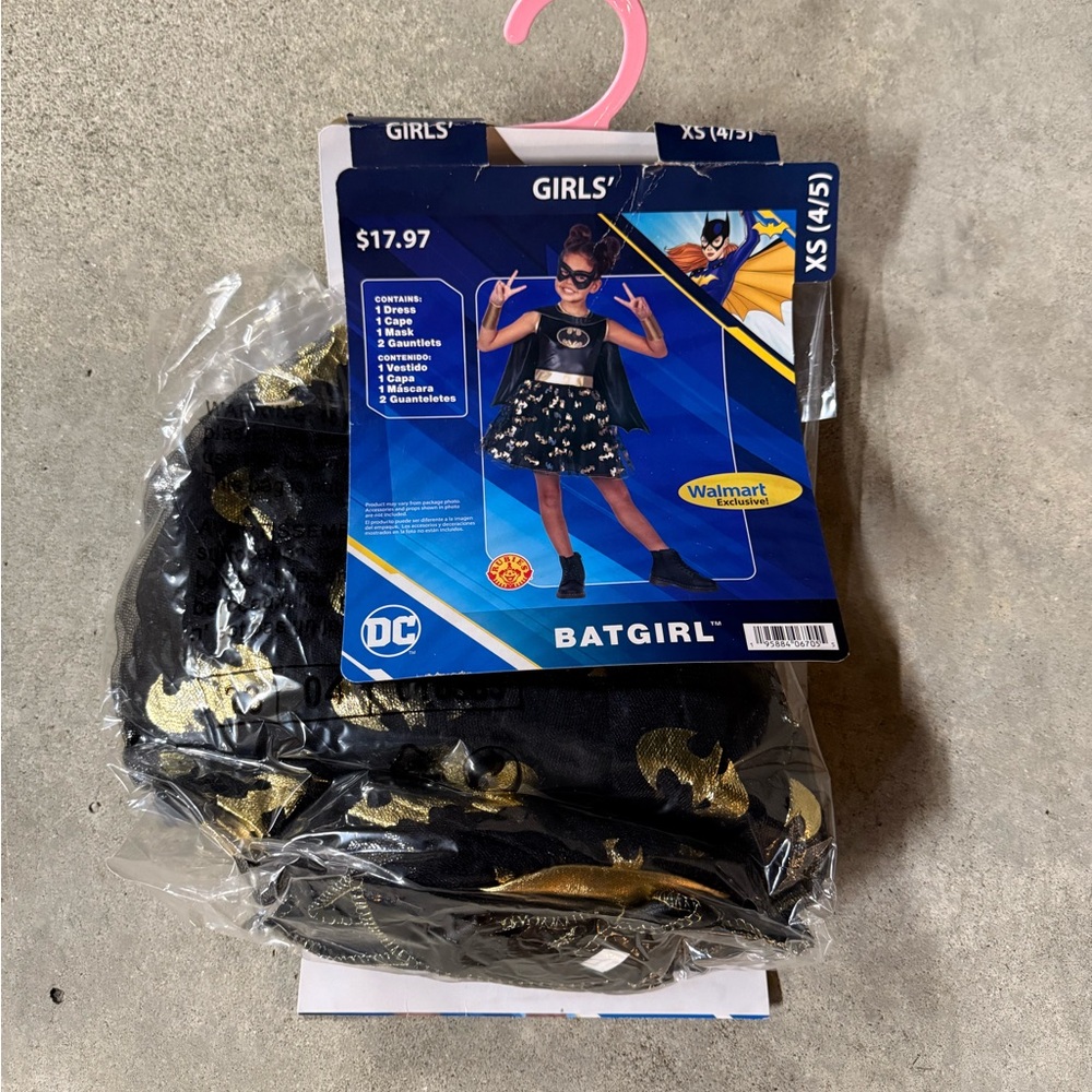 Girls' Batgirl Costume with Gold Accents